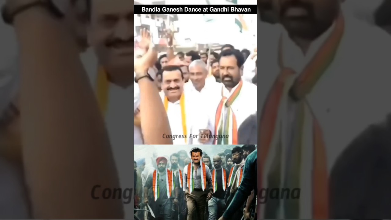 Bandla Ganesh Dance at Congress Gandi Bhavan బండ్ల గణేష్ డాన్స్ "మూడు రంగుల జెండా పట్టి" పాట