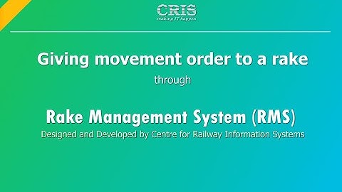 How FOIS users can give Movement order to the Rake.