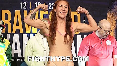 CRIS CYBORG WEIGHS IN FOR 2ND PRO BOXING FIGHT VS....