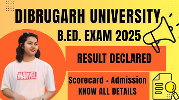 🔴 Dibrugarh University B.Ed Entrance 2025 Result Out! | Download your scorecard