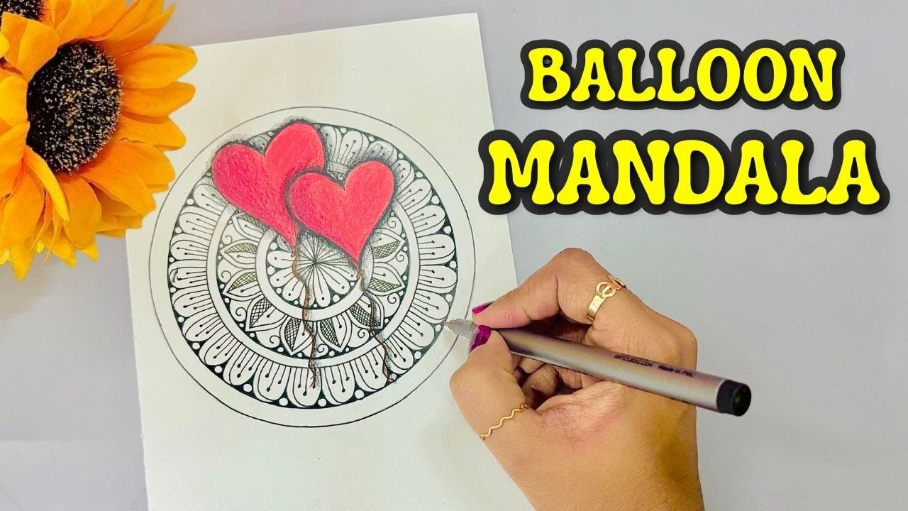 Balloon Shape Mandala Drawing | Step by Step Mandala Art | SwaminiVlogs