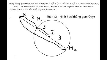 Toán 12: Trong không gian Oxyz, cho mặt cầu (S): (x-2)^2+(y-2)^2+(z+1)^2=9 và hai điểm A(1;3;4)