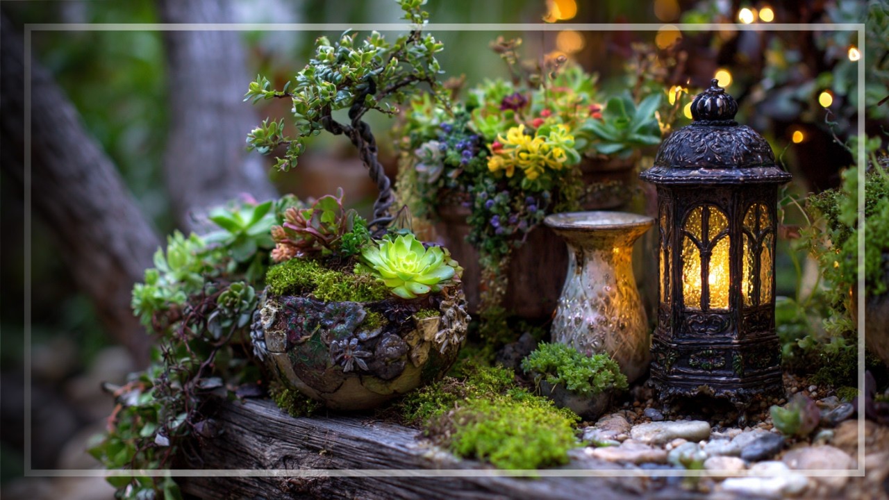 Старинный хлам, превращенный в волшебный сказочный сад | Причудливый ландшафтный дизайн из перера...