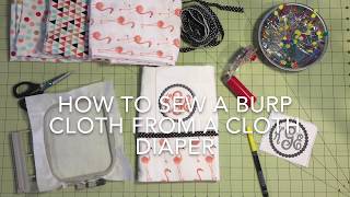 Clean Finish! Embroidered Burp Cloth from a Diaper