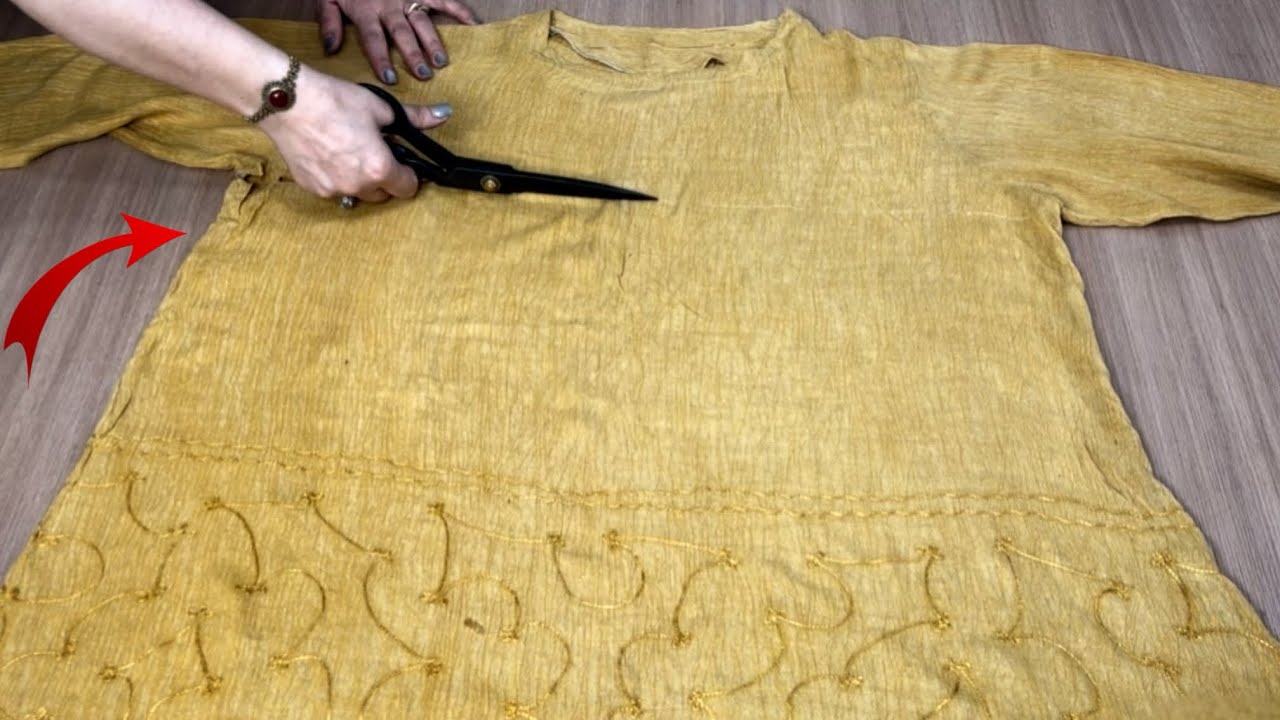 ✅💥 [DIY] Amazing designs 🤩 How to turn one big dress into two stylish outfits| Shirt|top ✂️🧵