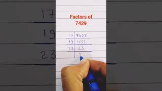 Factors of 7429 #maths #factor #mathsshorts #mathsclass #basicmaths #ytshorts #shorts
