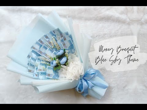 DIY Money Bouquet with a Light Blue Theme