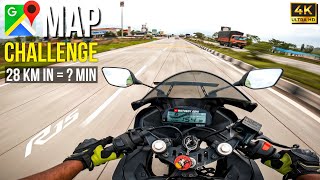 🔥 Can I Beat Google Maps? 28 Km Challenge At 154 km/h On R15 V3 ☠️⚡ || #r15v3 #motovlog