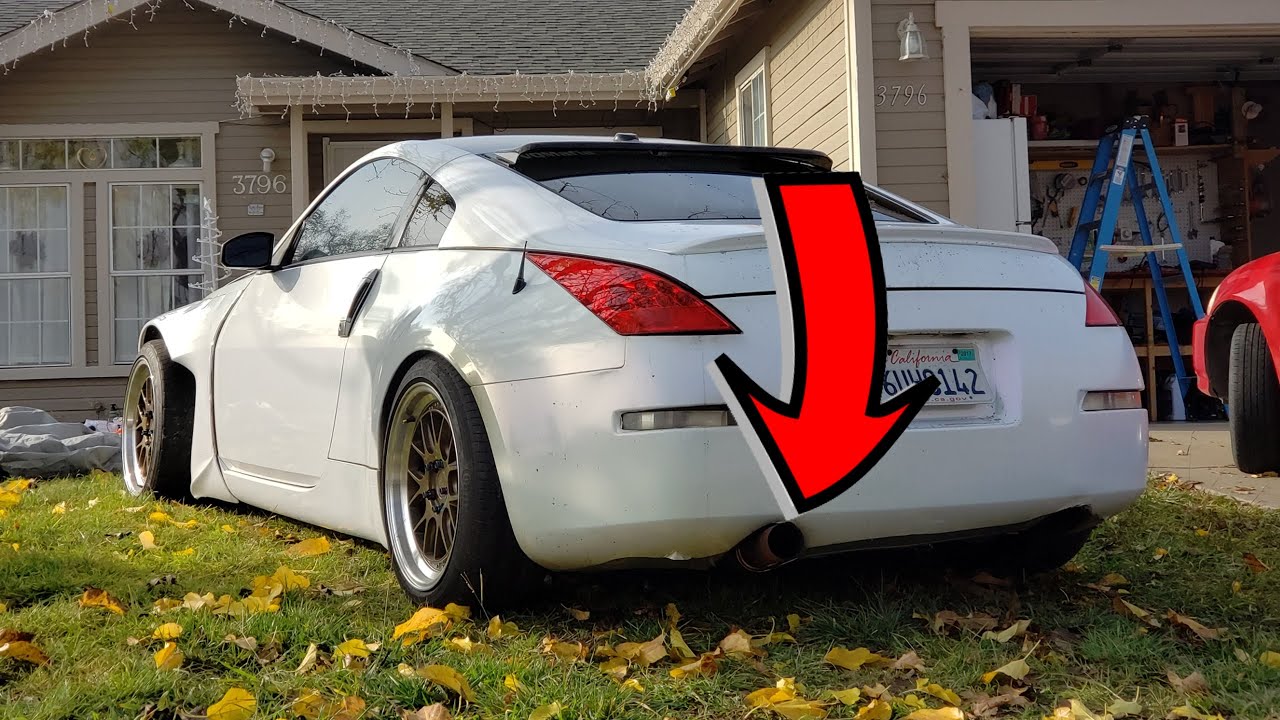 350Z exhaust Stright pipe with SLP muffler Sound 350z exhaust sound 