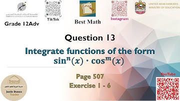 Integrate functions of the form sin^n x cos^m x | Q13 P1 | 12A | EoT3 |