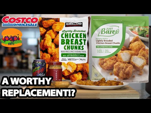 The BEST Air Fryer Nuggets!? NEW COSTCO Kirkland Chicken Breast Chunks VS Just Bare - Review