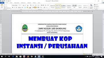 Cara Membuat KOP Surat Instansi atau Perusahaan