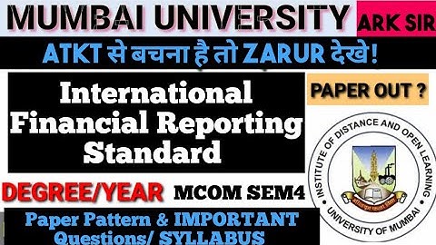 International Financial Reporting Standard| IFRS Mcom|2025 MCOM SEM 4 Nep|Imp Question Mcom|
