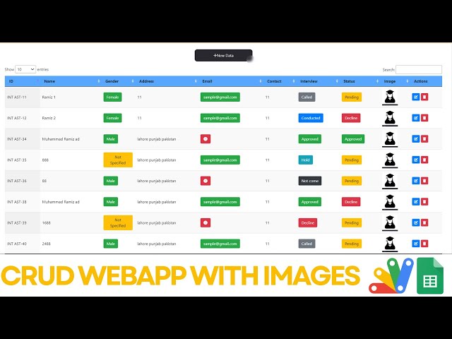 CRUD WEB APP SCRIPT WITH IMAGES REAL TIME UPDATE | R26