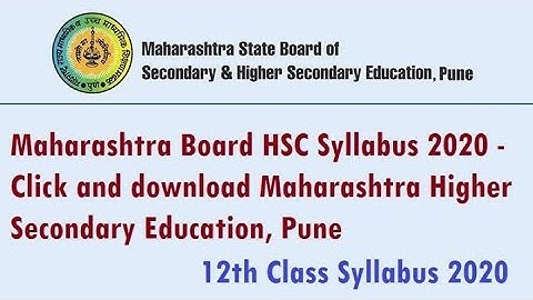 12th Commerce - Reduced syllabus for 2020-21 Board Exam