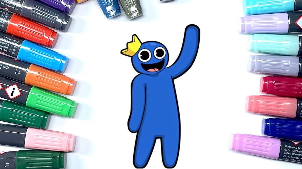 How to draw Blue in Rainbow Friends Roblox [hur man målar Blue i Rainbow Friends Roblox]