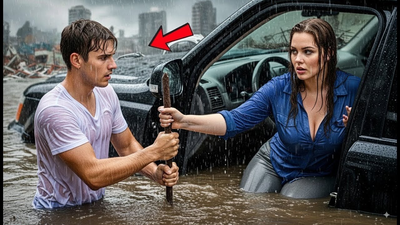 Um Garoto Pobre Salva Uma Mulher Da Enchente, Sem Saber Que Ela É Bilionária....