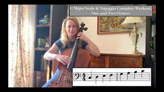 C Major Scale & Arpeggio/ One and Two Octave Scale Complete Workout/ Pizzicato/ Complete Beginners