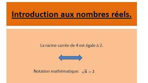 Introduction aux nombre réels Partie 1