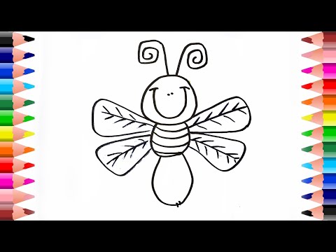 How to Draw a Honey Bee (Farm Animals) Step by Step |  DrawingTutorials101.com
