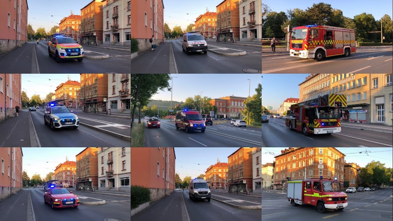 Ausgedehnter Wohnungsbrand in Würzburg🔥[Anfahrten BF,FF,MFN,RD und Polizei]