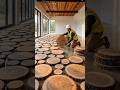 Wood Slice Epoxy Floor Transformation#floortransformation #shorts