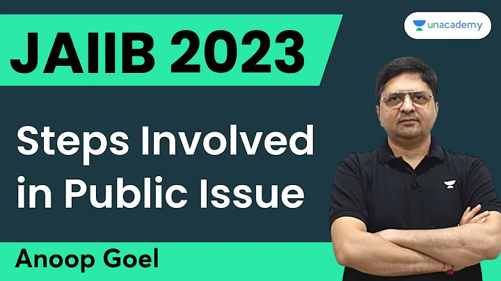 Steps Involved in Public Issue | JAIIB 2023 | Anoo...