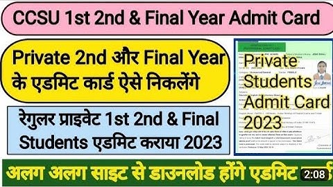 BA /B.COM/B.SC Admit card download CCSU private/ regular 2023- 2024
