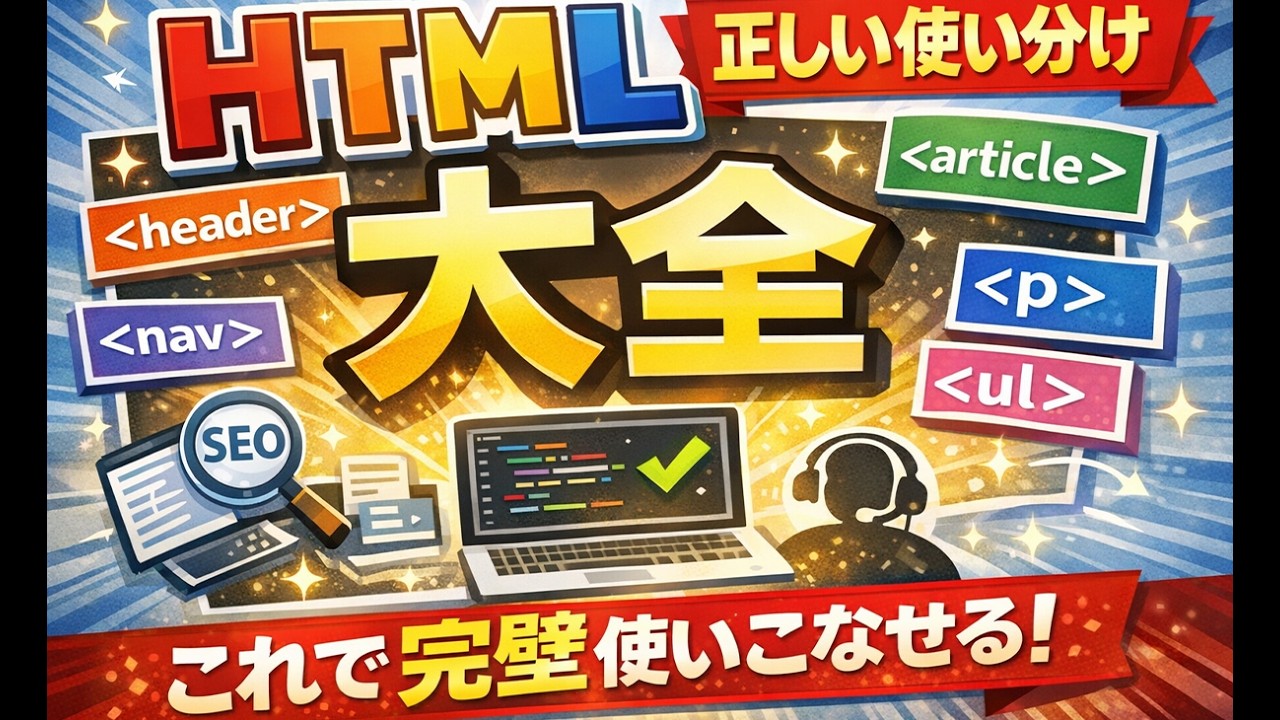 HTMLタグの正しい使い分け大全-セマンティックHTMLを理解して