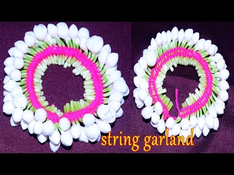 How To Make String Garland Nanthiya vattai Flowers|Bridal Wedding String Grland MAking Video Youtube