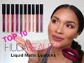 My TOP 10 HUDA BEAUTY Liquid Matte Lipsticks by Swatch Queen