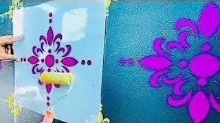 ||Kayra Decor Reusable DIY Wall Stencil Painting for Home Decoration ||How to Make Wall Stencils 🎨