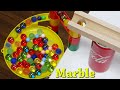 Marble Run Race ASMR ☆ Wooden Marble Track 4 Slope Course & Coca-Cola Building