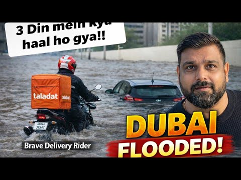 Dubai Flood & Rain Update | Reality Of Extreme Weather In Uae I Delivery Veer Talabat Noon Keeta &..