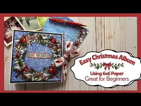 アルバムクラフト　クリスマス⑥ ✨Easy Christmas Album Great for Beginners Using 6x6 Papers
