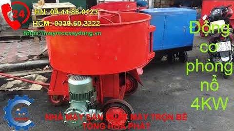 Máy trộn bê tông cưỡng bức 2 bao lắp động cơ phòng nổ 4KW