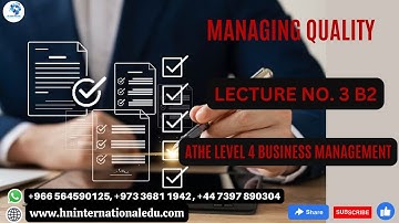 Managing Quality Lecture No. 03 B2 ATHE Level 4 Business Management