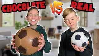 CHOCOLATE VS REAL CHALLENGE !! - De Bakkertjes #630