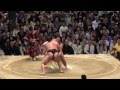 【優勝止めた】 白鵬 vs 照ノ富士 2015大相撲三月場所13日目 Hakuho vs Terunofuji SUMO