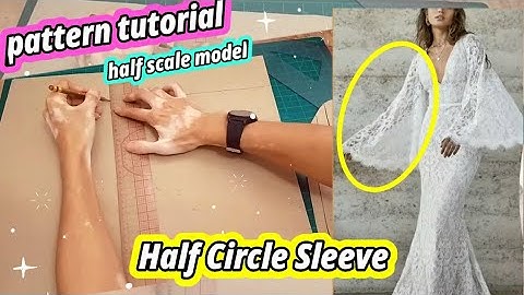 ✂️ Half Circle Sleeve Pattern Making × Sleeve for Wedding Gown × Boho Chic Dress × Sewing Turorial