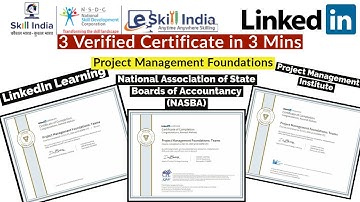 E-SKILL India FREE Verified Certificate | LinkedIn Learning Project Management Certification