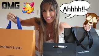 Louis Vuitton NEWEST Mini Pochette\/YSL Medium Envelope Unboxing Review:  Vegas Shopping Vlog 🤩