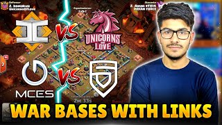 Top 10 Th14 PreQualifier Bases With Links || INDIAN CLASHERS VS Unicorns Of Love || MCES VS Penta ||