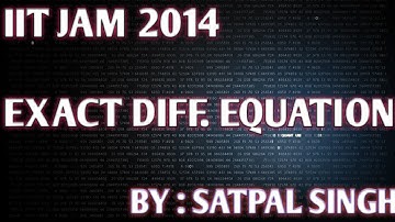 IIT JAM  2014 ORDINARY DIFF EQUATION EXACT DIFF EQUATION