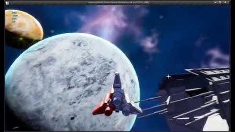 WIP - UE4.19 - Spaceship Game - testing primary shooting and spaceship healthpoints