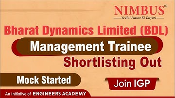 BDL Management Trainee Shortlisting Out |BDL Preparation & Interview Guidance with Engineers Academy