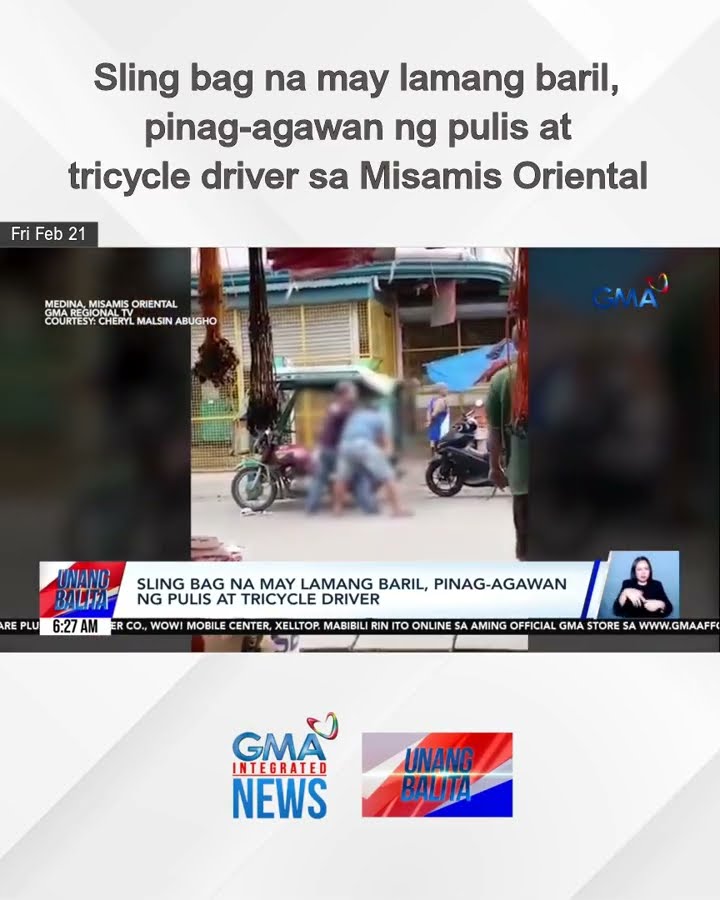 Sling bag na may lamang baril, pinag-agawan ng pulis at tricycle driver sa Misamis... | Unang Balita