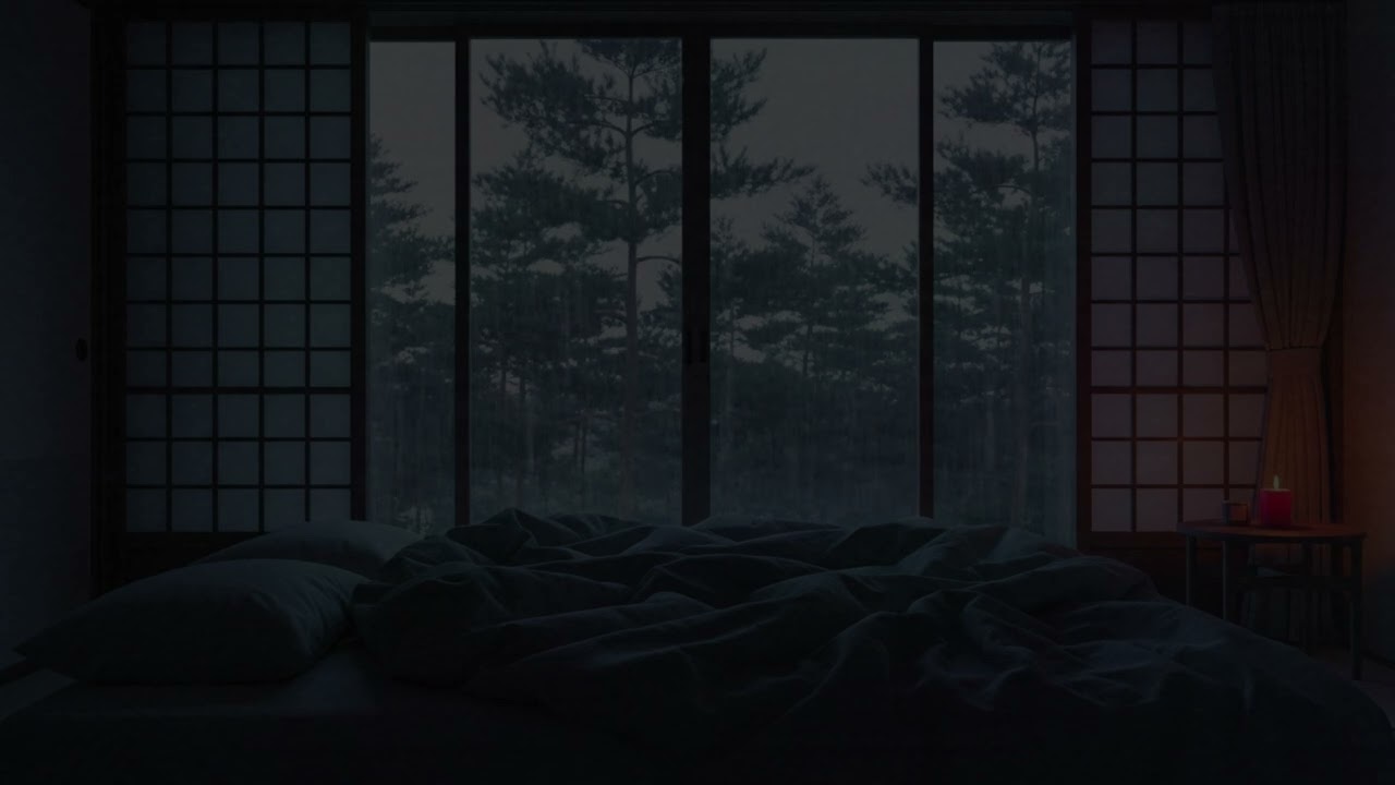 Rainfall in a Dark Bedroom | Deep Sleep Sounds for Inner Peace