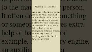 Meaning of "Auxiliary"