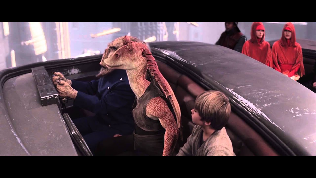 Jar Jar Binks goading Anakin's attraction towards Padme.